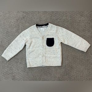 Mud Pie Baby Boy Ivory Speckled Cardigan 3-6 Months